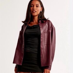 Abercrombie & Fitch Deep Burgundy Leather Jacket